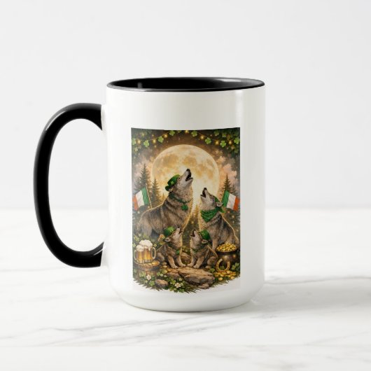 Mug Lucky Wolf Pack – Fête de la Saint-Patrick, hurlem (Gauche)