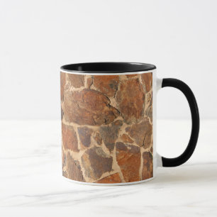 Mug Lueur chaude de mur en pierre de géologie rustiqu