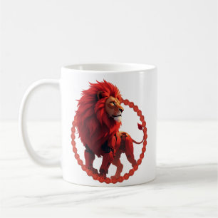 Mug Lueur cramoisie profonde – Le Lion du destin brûla
