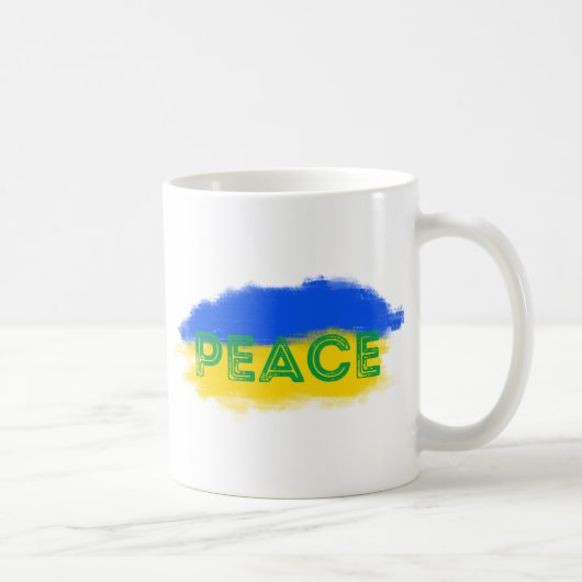 Mug L'Ukraine bleue et jaune inspire la paix ni la gue (Droite)