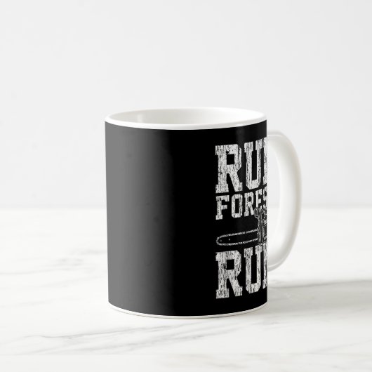 Mug Lumberjack Chainsaw Run Forêt Run Drôle (Devant droit)