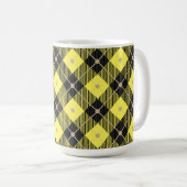 Mug Lumberjack Noir Jaune Plaid Motif (Devant droit)