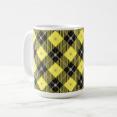 Mug Lumberjack Noir Jaune Plaid Motif (Devant gauche)