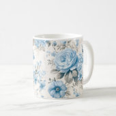 Mug Lumière Artistique Pastel Roses Bleus (Devant droit)