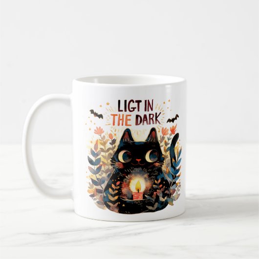 Mug Lumière dans l'obscurité - Chat aux bougies (Gauche)