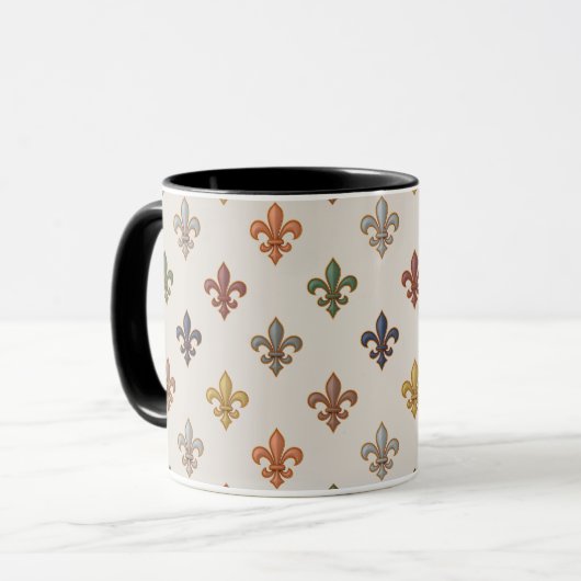 Mug Lumière de design fleur de lis en bois terrestres (Devant gauche)