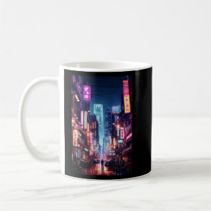 Mug Lumière de néon de la rue de Tokyo Cyberpunk