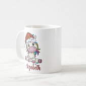 Mug Lumière de Noël de la licorne mignonne (Devant gauche)