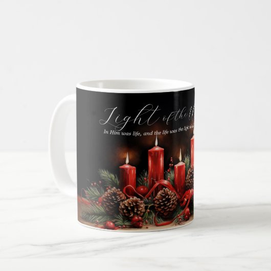 Mug Lumière élégante de la Bible Verse Noël (Devant gauche)