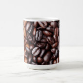Mug Lumière et grains de café foncés de rôti - blanc (Centre)