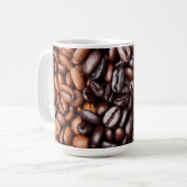 Mug Lumière et grains de café foncés de rôti - blanc (Devant gauche)