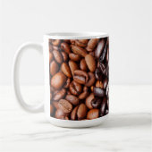 Mug Lumière et grains de café foncés de rôti - blanc (Gauche)