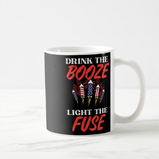 Mug Lumière Fuse Fireworks Funny Quatrième 4 juillet (Droite)