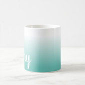 Mug Lumière personnalisée Turquoise et blanc Ombre (Centre)