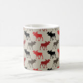 Mug Lumière Rouge Noir Moose Gris Silhouette Antler Ce (Centre)