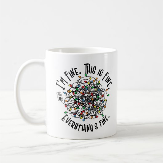 Mug Lumières de Noël amusantes à dire (Gauche)