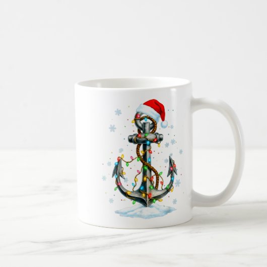 Mug Lumières de Noël d'ancre nautique Bateau Marin  (Droite)