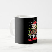 Mug Lumières de Noël drôles de paresseux Joyeux Noël p (Devant gauche)