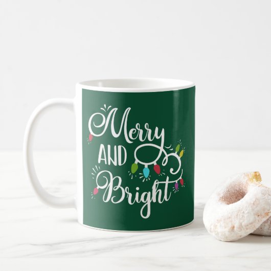 Mug lumières de vacances joyeuses et lumineuses (Avec donut)
