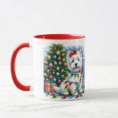 Mug Lumières des arbres de Noël Westie (Gauche)
