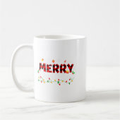 Mug Lumières joyeux Noël Chapeau rouge de Père Noël No (Gauche)