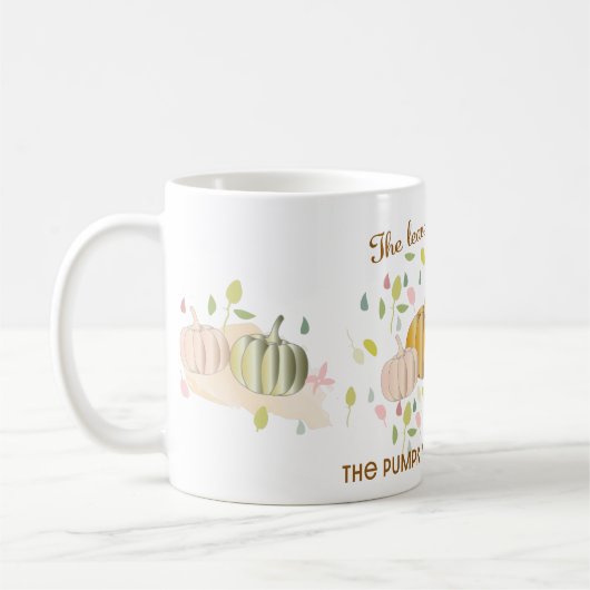 Mug Lumineuse Citrouille et Feuilles d'automne Doodle (Gauche)