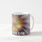Mug Lumineuse Fleur colorée Abstrait Fractal Best Mama (Devant droit)