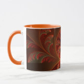 Mug Lumineuse orange abstraite rouge Fractal Monogramm (Gauche)