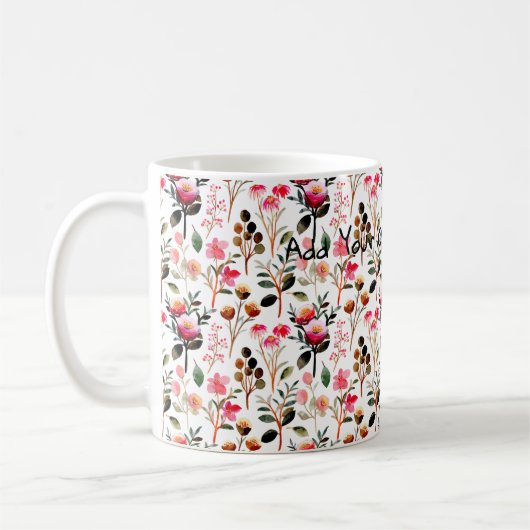 Mug Lumineuse petite fleur aquarelle cadeaux amant de (Gauche)