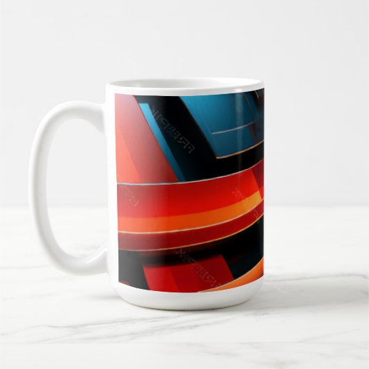 Mug Luminous Abstract Ribbon Waves (Gauche)
