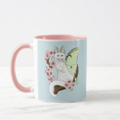 Mug Luna Moth Moth Blanc Chat Vert (Gauche)