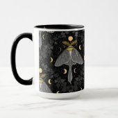 Mug Luna moth, phases de lune et lierre damassé patron (Gauche)