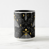 Mug Luna moth, phases de lune et lierre damassé patron (Centre)