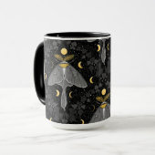 Mug Luna moth, phases de lune et lierre damassé patron (Devant gauche)