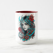 Mug Lunar Blossom Reverie Turquoise Moonchild Crimson  (Centre)