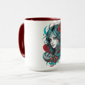 Mug Lunar Blossom Reverie Turquoise Moonchild Crimson  (Devant gauche)