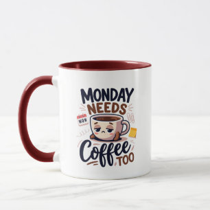 Mug Lundi drôle Besoin de café Bureau Collègue de trav