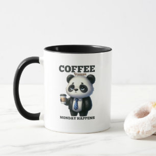 Mug Lundi drôle café panda ours mot art