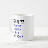 Mug Lundi Encore ? Boue de café - Blanc (Devant gauche)