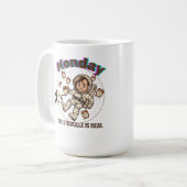 Mug Lundi Lutte Spatiale Astronaute Café & Chiot (Devant gauche)