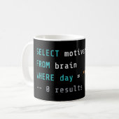 Mug Lundi SQL, zéro motivation (Devant gauche)