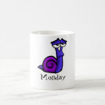 Mug Lundi Triste escargot<br><div class="desc">Lundi Tasse à café Sad Snail</div>