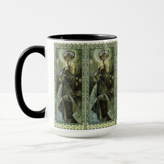 Mug Lune Art Nouveau vintage par Alphonse Mucha (Gauche)