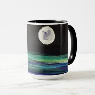 Mug Lune au-dessus de l'eau - illustration - noir