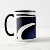Mug Lune bleue : bleu abstrait, blanc et noir (Gauche)
