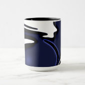 Mug Lune bleue : bleu abstrait, blanc et noir (Centre)