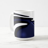 Mug Lune bleue : Bleu Abstrait, Blanc & Noir (Devant gauche)