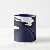 Mug Lune Bleue : Bleu Abstrait et Blanc (Centre)
