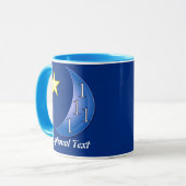 Mug Lune bleue personnalisable (Devant gauche)