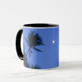 Mug Lune brillamment allumée, silhouette des arbres de (Devant gauche)
